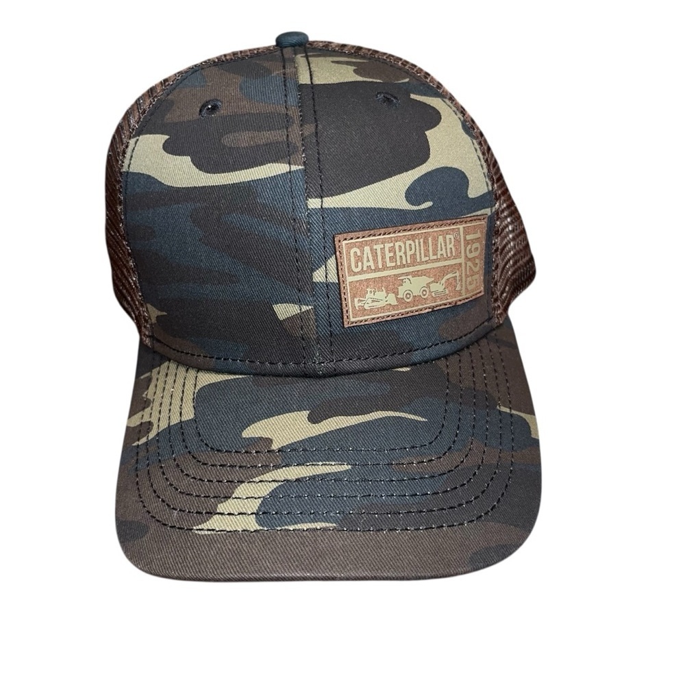 NWT CAT Caterpillar 1925 Camouflage Snap Back Mesh Back Trucker Hat OS